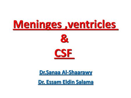 Meninges ,ventricles & CSF