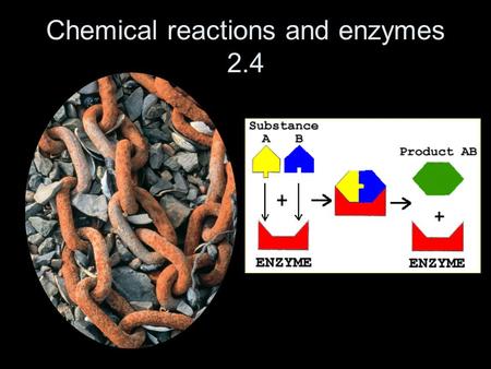 Chemical reactions and enzymes 2.4. Chemical reactions Change one substance into another Involve changes to the chemical bonds that hold molecules together.