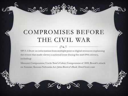 Compromises before the Civil war