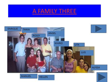 A FAMILY THREE TANIA ROSSY ANGEL ENRIQUE MANUEL HELLEN LITA MARIO LUIS ALYSSA.