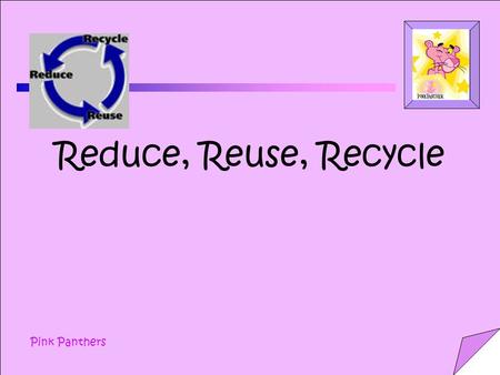 Reduce, Reuse, Recycle Pink Panthers.