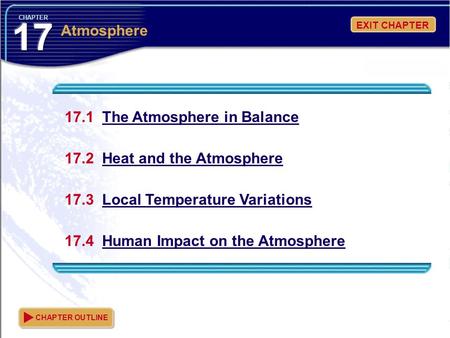 17 Atmosphere 17.1 The Atmosphere in Balance