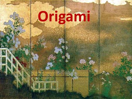 Origami. Origami (pronounced or-i-GA-me) is the traditional Japanese folk art of paper folding. Ori is the Japanese word for folding and kami is the.