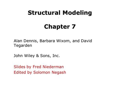 Structural Modeling Chapter 7