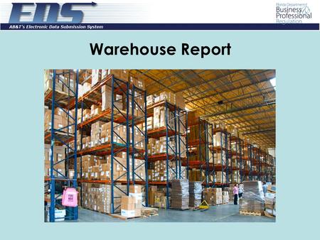 Warehouse Report. Log into EDS using your Email Address/User Id and Password. If you have forgotten your password, click on the Forgot Password? link.
