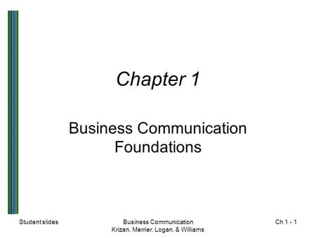 Business Communication Foundations