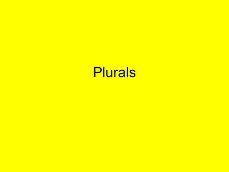 Plurals. When a noun names one person, place, thing or idea the noun is considered singular. When a noun names more than one person, place, thing or idea.
