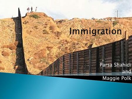 Parsa Shahidi and Maggie Polk Immigration Facts  The U.S. admits about 660,000 legal immigrants per year  The Immigration Act of 1990 allows for 480,000.