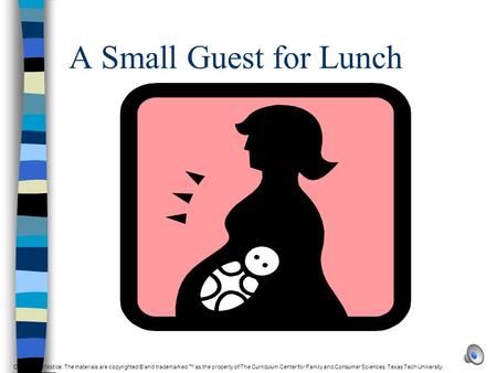 A Small Guest for Lunch Copyright © Notice: The materials are copyrighted © and trademarked ™ as the property of The Curriculum Center for Family and.