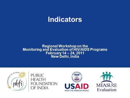 Indicators Regional Workshop on the