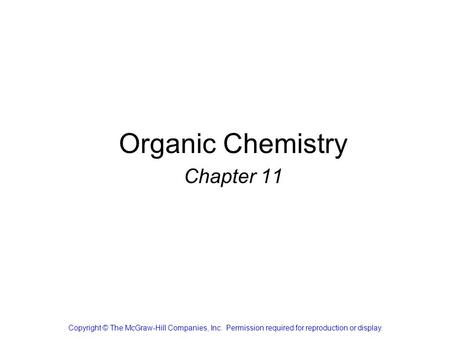 Organic Chemistry Chapter 11