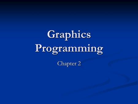 Graphics Programming Chapter 2. CS 480/680 2Chapter 2 -- Graphics Programming Introduction: Introduction: Our approach is programming oriented. Our approach.