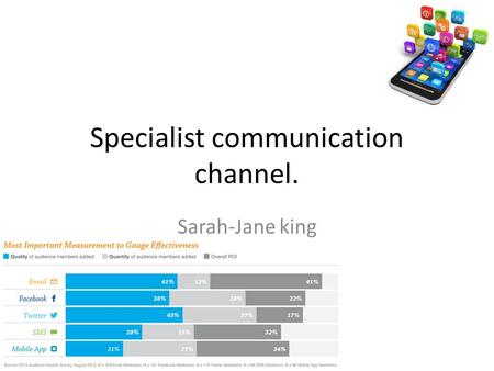 Specialist communication channel. Sarah-Jane king.