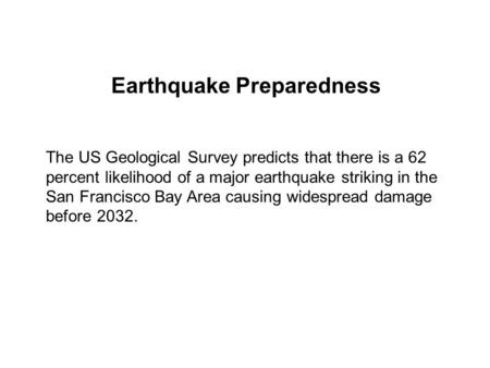 powerpoint presentation on earthquake preparedness