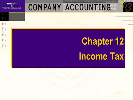 Chapter 12 Income Tax.