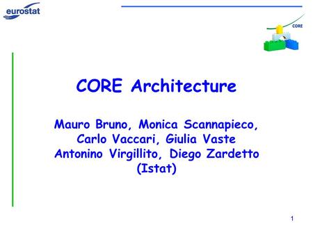 11 CORE Architecture Mauro Bruno, Monica Scannapieco, Carlo Vaccari, Giulia Vaste Antonino Virgillito, Diego Zardetto (Istat)