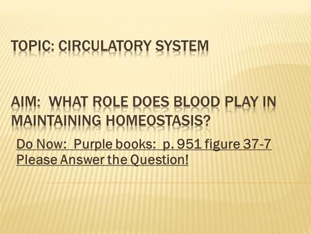 Do Now: Purple books: p. 951 figure 37-7 Please Answer the Question!