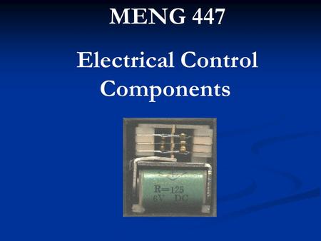 Electrical Control Components