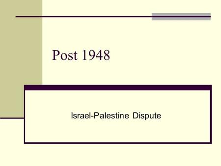 Israel-Palestine Dispute