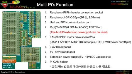 Multi-Pi’s Function Raspberry Pi Pin-header connection socket