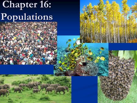 Chapter 16: Populations.