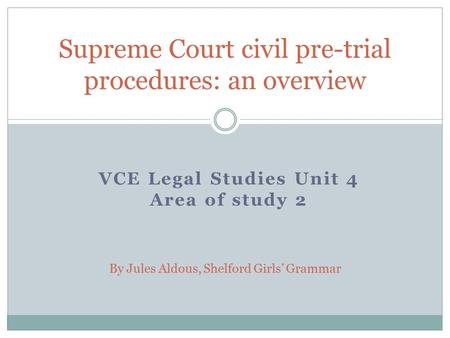 Supreme Court civil pre-trial procedures: an overview