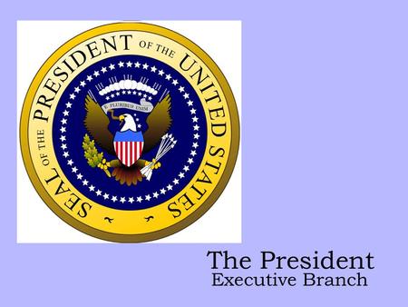 The President Executive Branch. Job Description Chief of State – ceremonial head of the nation Chief Executive – carry out the laws Chief Administrator.