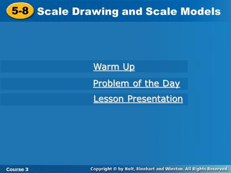Scale Drawing and Scale Models