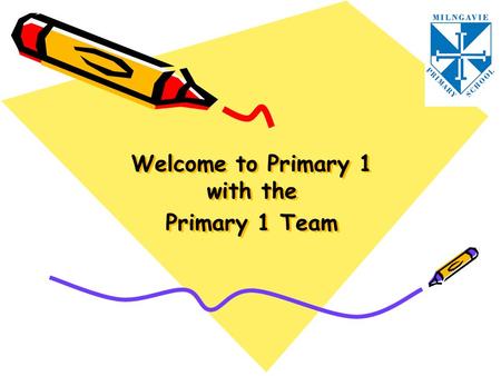 Welcome to Primary 1 with the Primary 1 Team. Our Team Mrs Wilkinson Mrs Smith Mrs Wilson Mrs Allan Ms Van Kampen Mrs Feeley Primary 1, room 2 Primary.