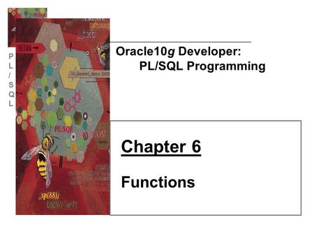 PL/SQLPL/SQL Oracle10g Developer: PL/SQL Programming Chapter 6 Functions.