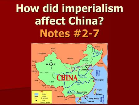 How did imperialism affect China? Notes #2-7. Agenda 11-19 BW – Define IN NOTES – Sphere of Influence, Opium War, Boxer Rebellion BW – Define IN NOTES.