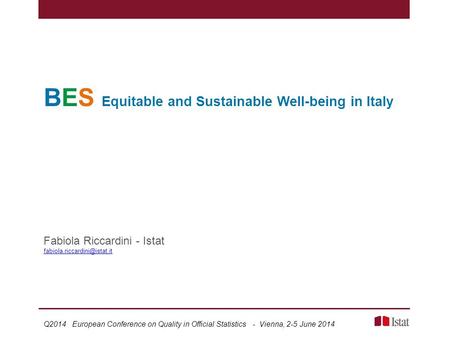 BES Equitable and Sustainable Well-being in Italy