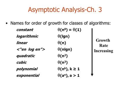 Asymptotic Analysis-Ch. 3