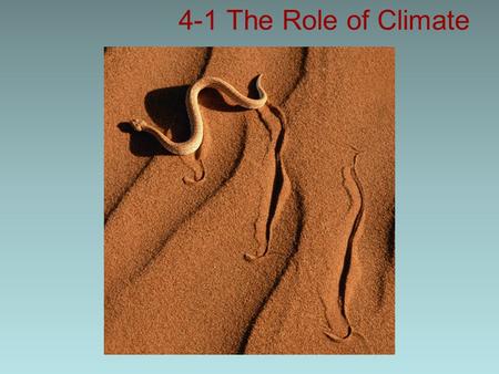Copyright Pearson Prentice Hall 4-1 The Role of Climate.
