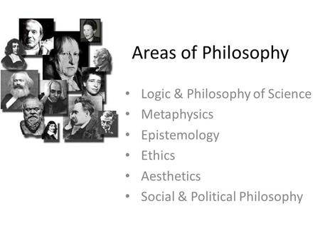 Areas of Philosophy Logic & Philosophy of Science Metaphysics