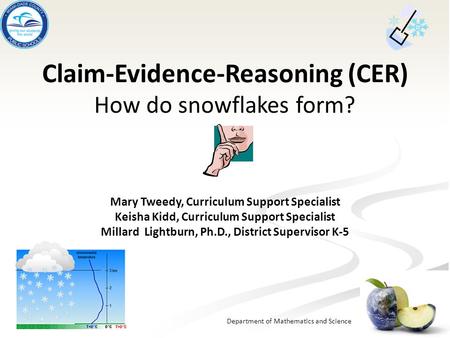 Claim-Evidence-Reasoning (CER) How do snowflakes form?