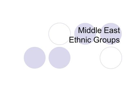 Middle East Ethnic Groups. Write in the Top Margin of Page 11 SS7G8a.b.d.  A. Explain the differences between an ethnic group and a religious group 