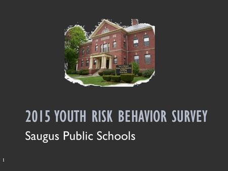 1 2015 YOUTH RISK BEHAVIOR SURVEY Saugus Public Schools.