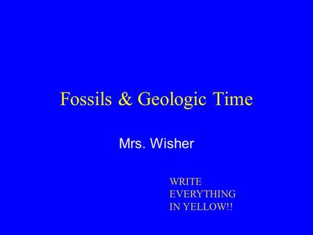 Fossils & Geologic Time