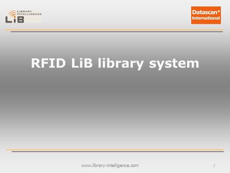 Www.library-intelligence.com 1 RFID LiB library system.