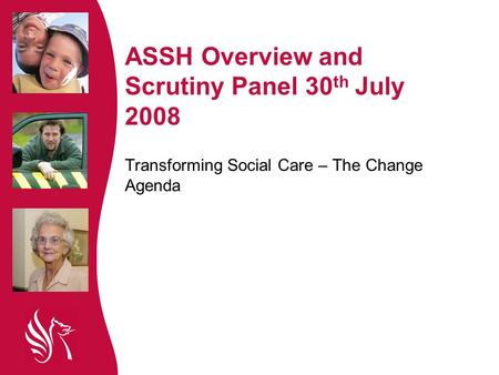 ASSH Overview and Scrutiny Panel 30 th July 2008 Transforming Social Care – The Change Agenda.