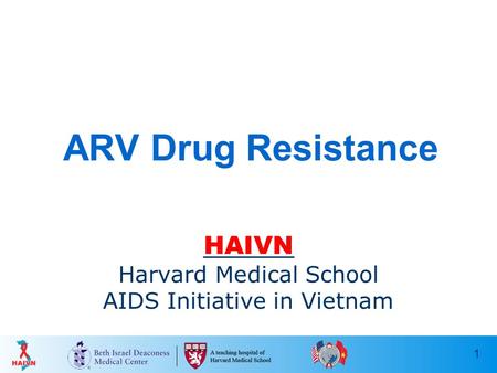 1 ARV Drug Resistance HAIVN Harvard Medical School AIDS Initiative in Vietnam.