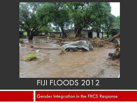 FIJI FLOODS 2012 Gender Integration in the FRCS Response.