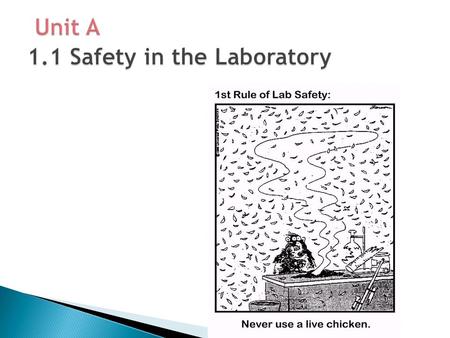 Unit A 1.1 Safety in the Laboratory