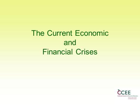 The Current Economic and Financial Crises. How did we get here? Background Housing Market Mortgage Market Main Street Wall Street.