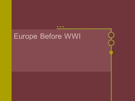 Europe Before WWI. Changes in Europe Franco-Prussian War helped to create Germany Frances lost…Money and land By 1871 Germany most powerful nation in.