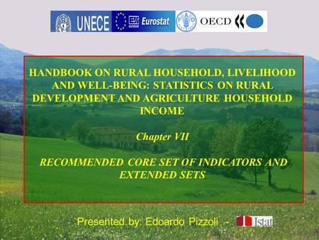 Presented by: Edoardo Pizzoli - HANDBOOK ON RURAL HOUSEHOLD, LIVELIHOOD AND WELL-BEING: STATISTICS ON RURAL DEVELOPMENT AND AGRICULTURE HOUSEHOLD INCOME.
