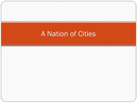 A Nation of Cities. Evolution of the US Economy Transition.