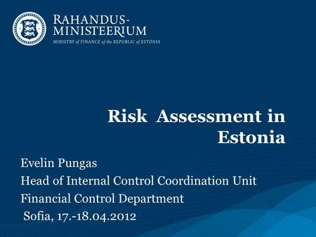 Risk Assessment in Estonia