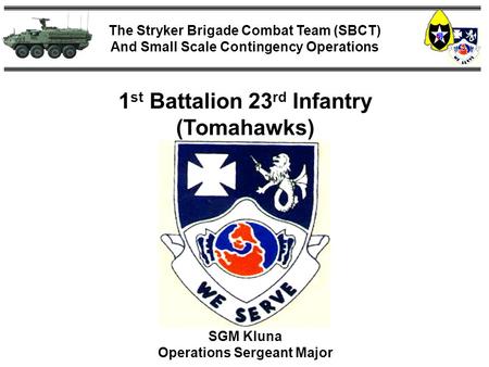 1st Battalion 23rd Infantry Operations Sergeant Major